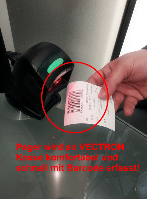 Vectron-Pager-Barcode-Erfassung