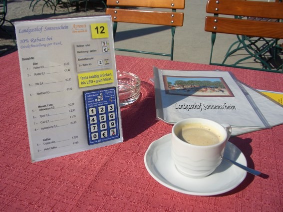 Apronti Funk-Tastatur als Bestellsystem für den Gast mit Kellner-Ruf und Zahltaste