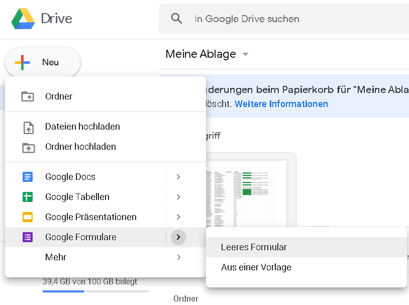 Corona Erfassung kostenlos - Neues Formular in Google erstellen