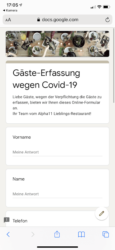 iPhone-Anzeige-Corona-Formular-kostenlos