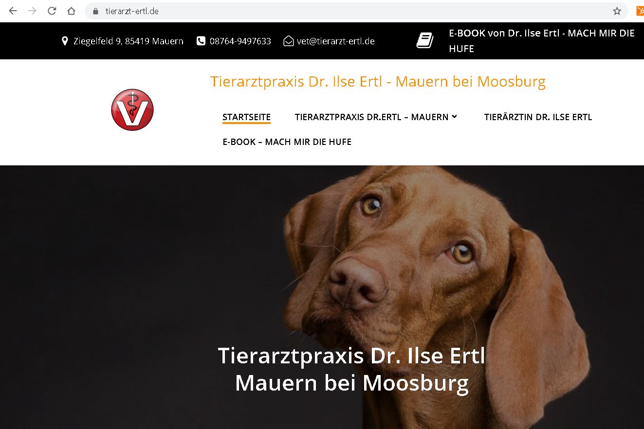 Tierarzt-Praxis Dr. Ilse Ertl 2021 Website Erstellung